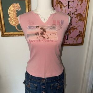 Vintage Y2K Pink Graphic Women's Top